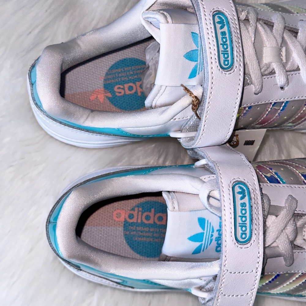 New Adidas Forum Low Cloud White Pulse Aqua GX3398 Men's Sneakers Shoes SIZE 11 - Picture 4 of 16